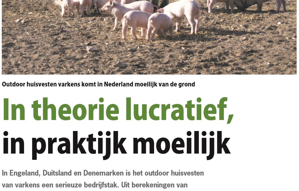 Pigbusiness - Outdoor huisvesten varkens komt in Nederland moeilijk van de grond 